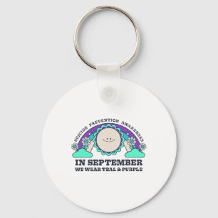 In September We Wear Teal Purple Suicide Preventio Keychain
