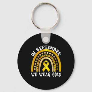 In September We Wear Yellow Childhood Cancer Star Keychain