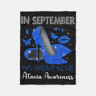 In September Wear Blue High Heels Ataxia Awareness Fleece Blanket