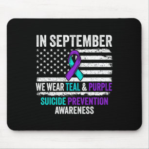 In September Wear Teal Purple Suicide Prevention A Mouse Pad