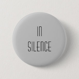 In Silence--Grey Modern 2 Inch Round Button