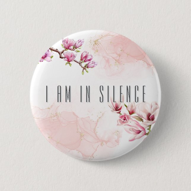 In Silence Meditation Button for Retreat Spring #1 (Front)
