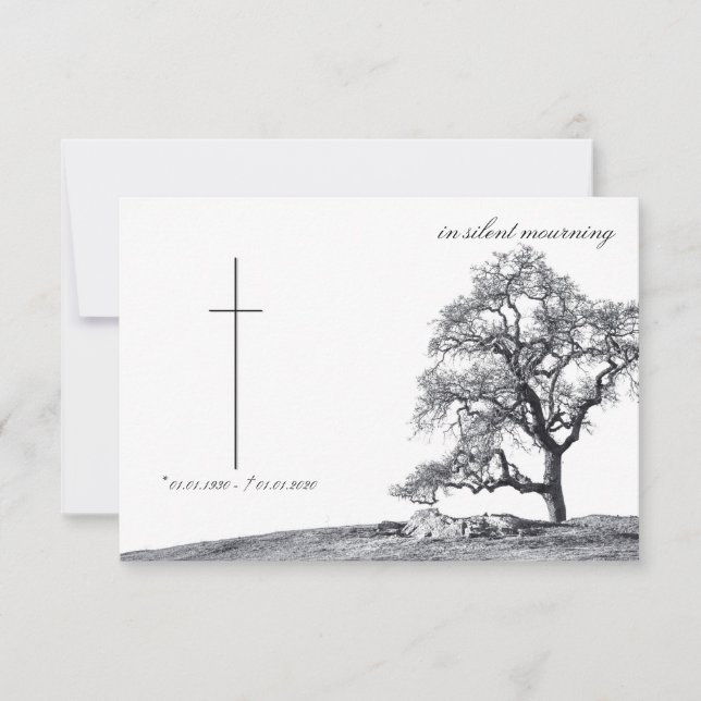 In silent mourning - tree on meadow (Front)