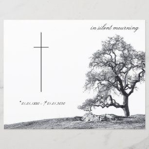 In silent mourning - tree on meadow
