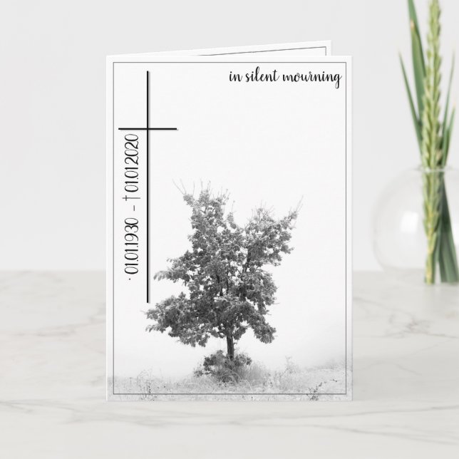 In silent mourning - tree on meadow 2.0 card (Front)