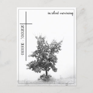 In silent mourning - tree on meadow 2.0 holiday postcard
