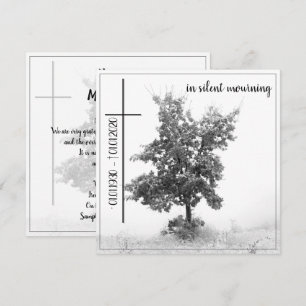 In silent mourning - tree on meadow 2.0 invitation