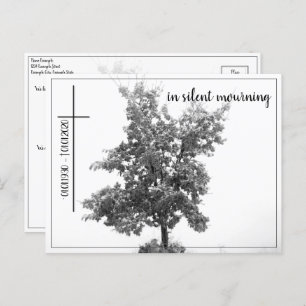 In silent mourning - tree on meadow 2.0 postcard