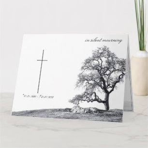In silent mourning - tree on meadow card