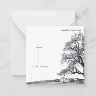 In silent mourning - tree on meadow card