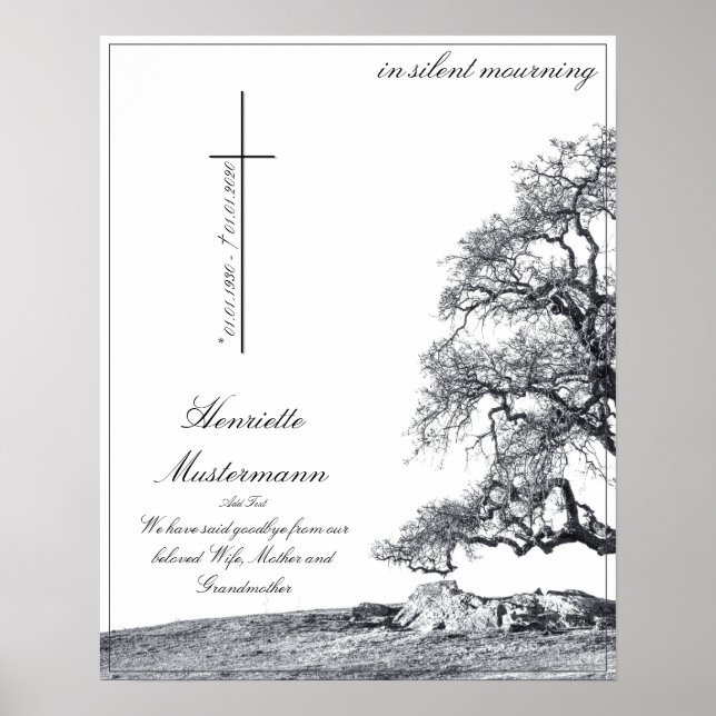 In silent mourning - tree on meadow poster (Front)