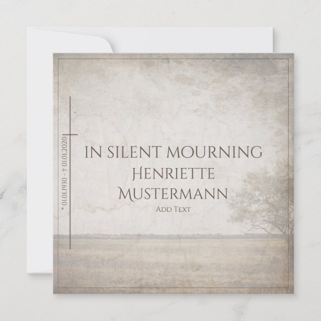 In silent mourning - tree on meadow vintage (Front)