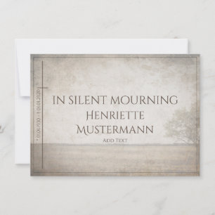 In silent mourning - tree on meadow vintage