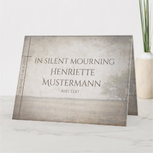 In silent mourning - tree on meadow vintage card