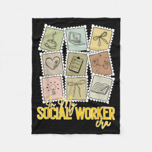 In social worker era vintage social graduation men fleece blanket