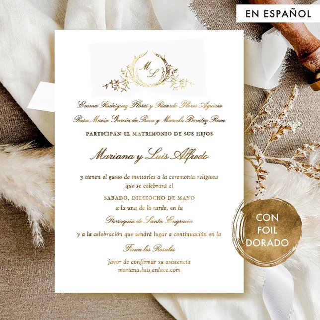 In Spanish Elegant Real Foil Formal Wedding (Creator Uploaded)