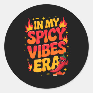 In spicy vibes era with cool pepper cinco de mayo classic round sticker