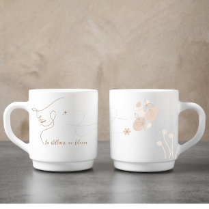 "In Stillness, We Bloom" Minimalist Line Art Mug