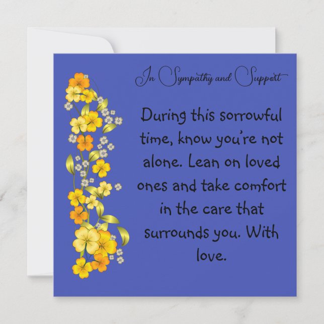 In sympathy and Support Condolences Card (Front)