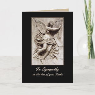 In Sympathy - Loss of Father - Angel with Harp Card