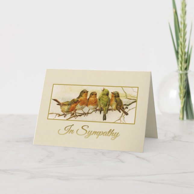 In Sympathy Vintage birds Card (Front)