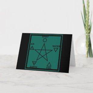 In Sympathy Wiccan Pentagram and Elements Card