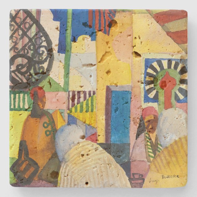 In the Bazaar | Auguste Macke | Stone Coaster (Front)