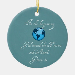 In the beginning... ceramic ornament
