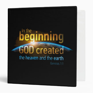In The Beginning GOD Created Christian Faith Verse Binder