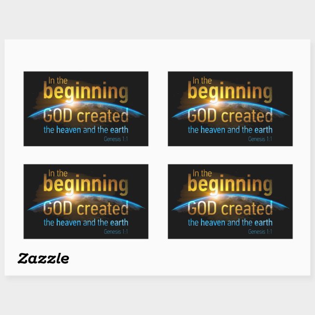 In The Beginning GOD Created Christian Faith Verse Sticker (Sheet)