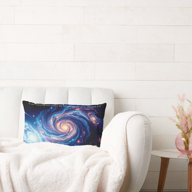 In the Beginning, God & Creation Verse Lumbar Pillow (Couch)