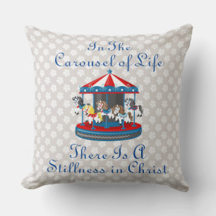 In the Carousel of Life Beige Eyelet Pillow
