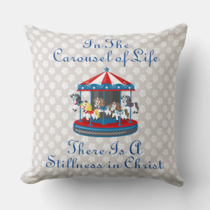 In the Carousel of Life Beige Eyelet Pillow