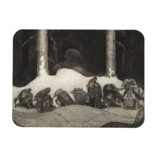 In the Christmas Night, 1913 by John Bauer Magnet