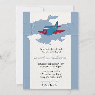 In the clouds -airplane birthday invitations - 6