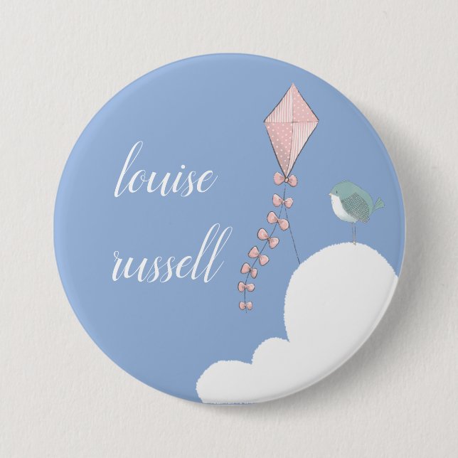 in the clouds baby shower 3 inch round button (Front)