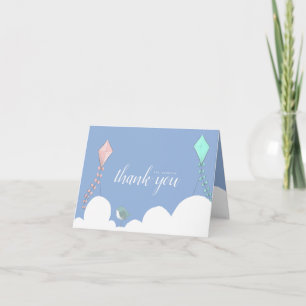 in the clouds baby shower thank you card