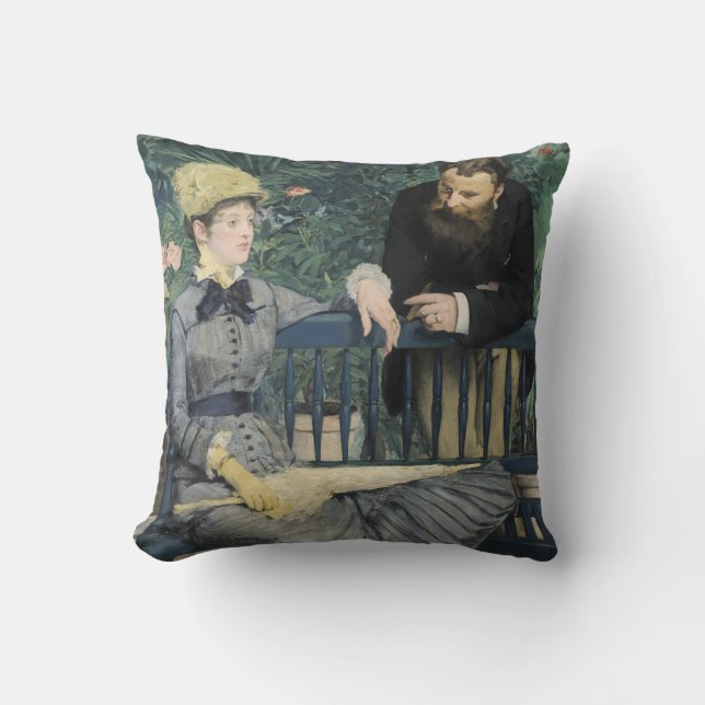 In the Conservatory Edouard Manet  Throw Pillow (Front)