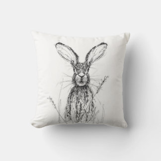In The Cornfields - Hare Throw Pillow