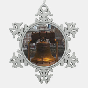 In the Cradle of Liberty Snowflake Pewter Christmas Ornament
