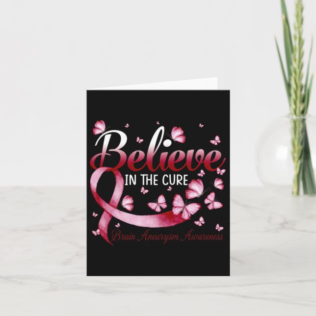 In The Cure Brain Aneurysm Awareness Butterfly  Card (Front)