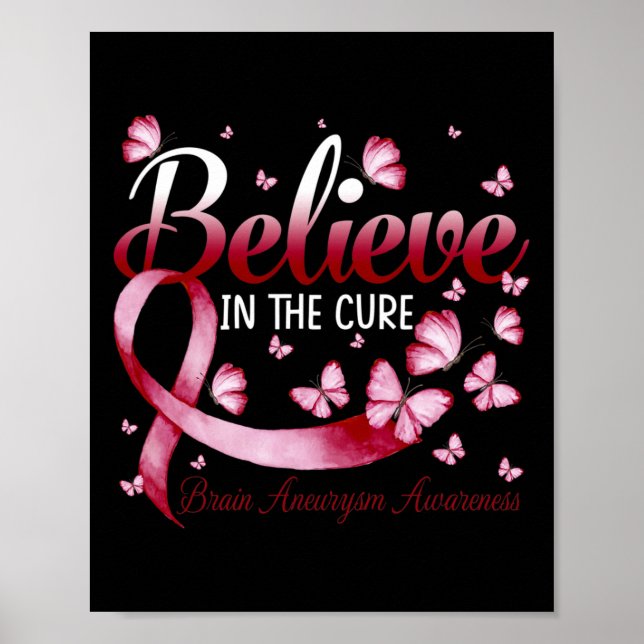 In The Cure Brain Aneurysm Awareness Butterfly  Poster (Front)
