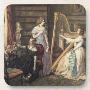 In the Drawing Room (w/c on paper) Coaster