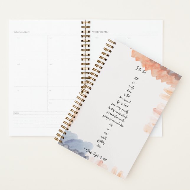 "In the End" Poem Yearly Planner (Display)