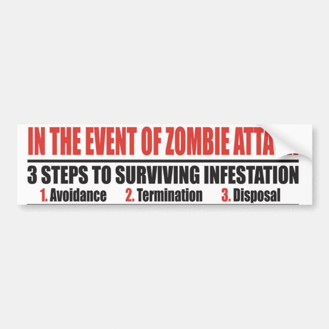 In The Event of Zombie Attack BUMPER STICKER (Front)