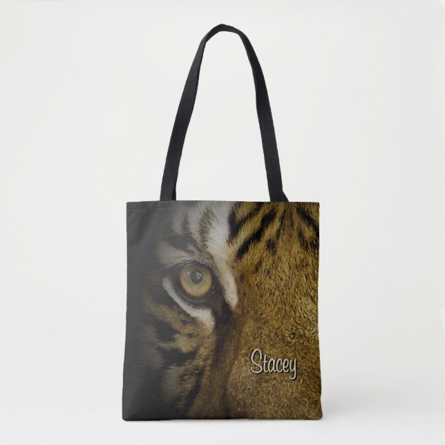 In the Eye of a Tiger Monogram Tote Bag (Front)