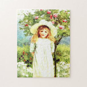 In The Farmhouse Garden by Helen Allingham Jigsaw Puzzle