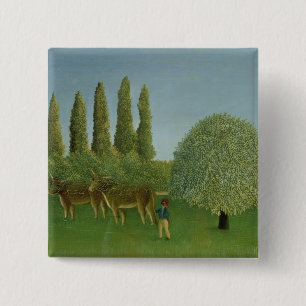 In the Fields, 1910 2 Inch Square Button