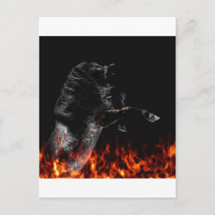 In the fire postcard
