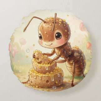 In the Footsteps of Blossom Gold.2 Round Pillow